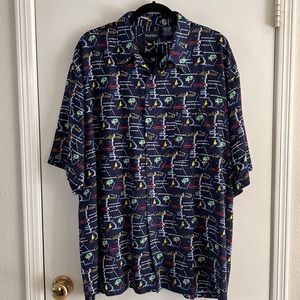 Puritan mens California themed Hawaiian style shirt.